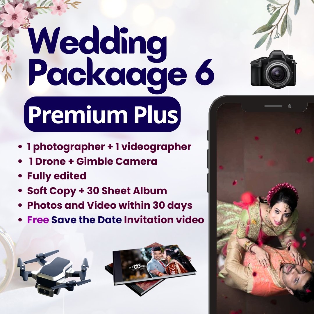 Wedding Package 6: Premium Plus (Album Drone Gimble) Dp Capture
